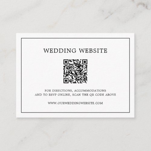 Simple Black and White QR code Elegant Wedding