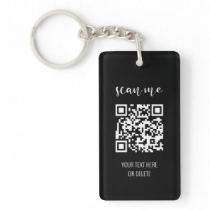 Simple Black and White QR Code Keychain