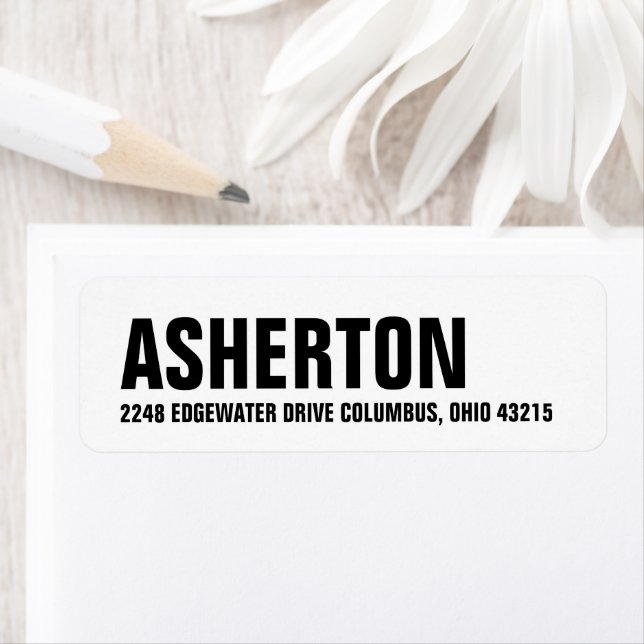 Simple black and white return address label (Insitu)