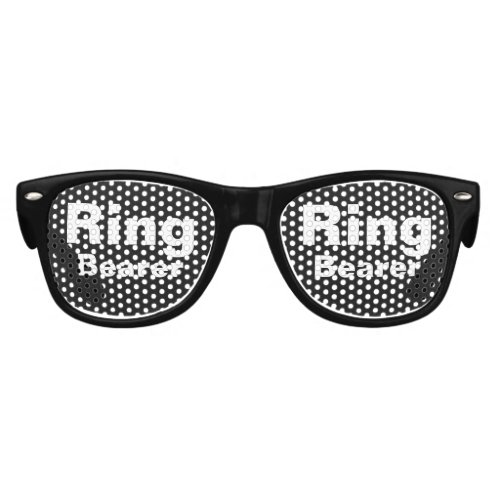 Simple Black and White Ring Bearer Text  Kids Sunglasses