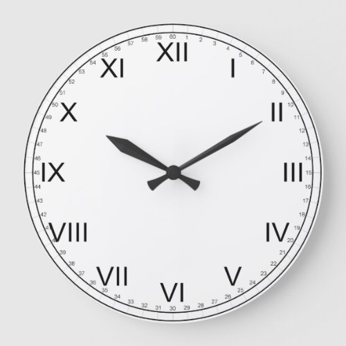 Simple Black and White_Roman Numerals Large Clock