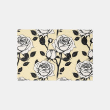 Simple Black And White Roses In A Graphic Style 