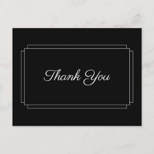 Simple Black and White Script Business Thank You Postcard