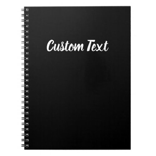Simple Black and White Script Name Text Template Notebook