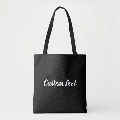 Simple Black and White Script Name Text Template Tote Bag
