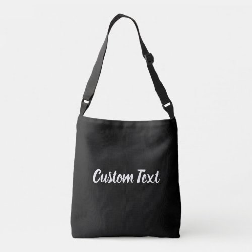 Simple Black and White Script Text Template Crossbody Bag