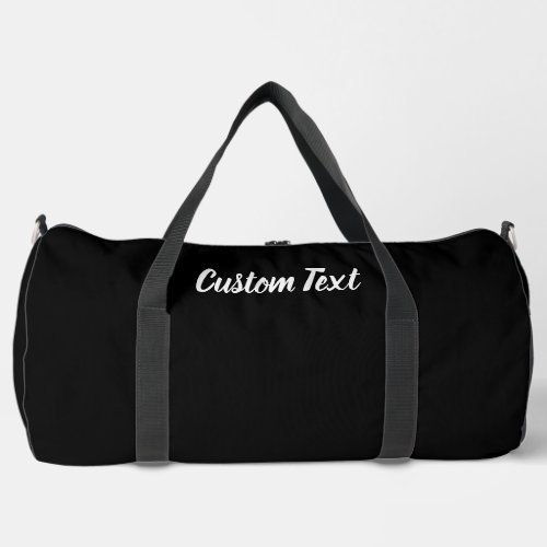 Simple Black and White Script Text Template Duffle Bag