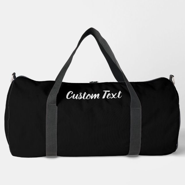 Simple Black and White Script Text Template Duffle Bag (Front)