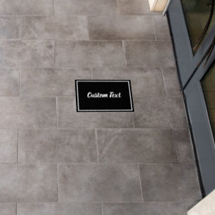 Simple Black and White Script Text Template Floor Decals