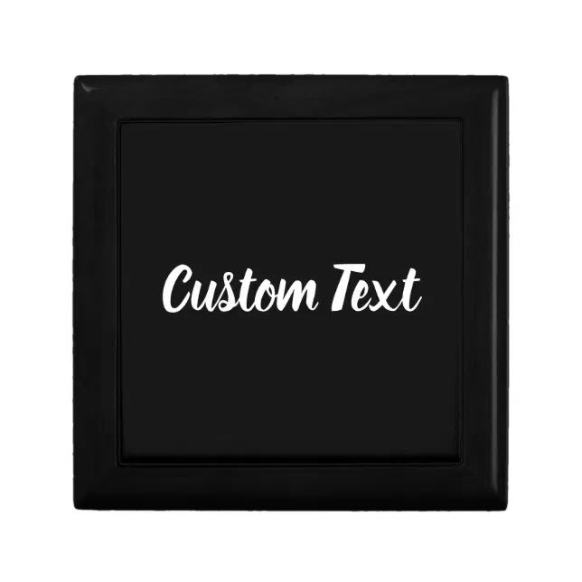 Scriptbox Desin Simple Black and White Script Text Template Gift Box | Zazzle