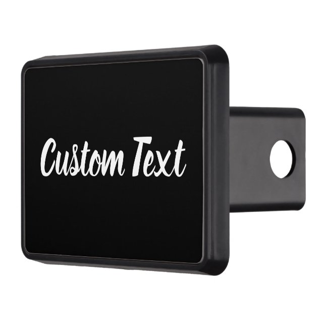 Simple Black and White Script Text Template Hitch Cover (Left)