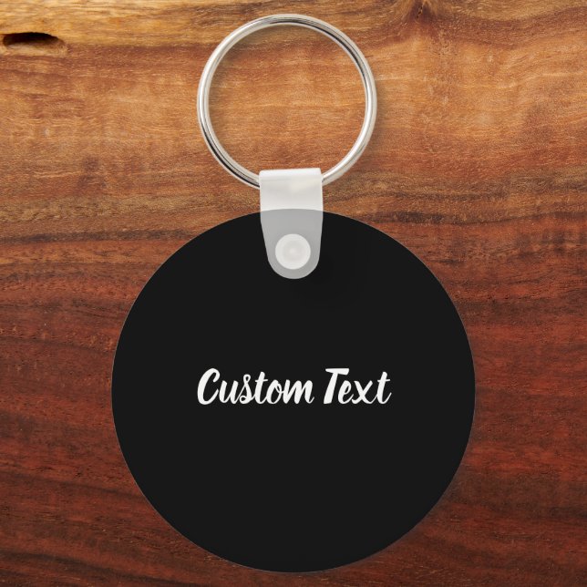 Simple Black and White Script Text Template Keychain (Front)