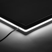 Simple Black and White Script Text Template LED Sign (Corner)