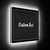 Simple Black and White Script Text Template LED Sign (Angle)