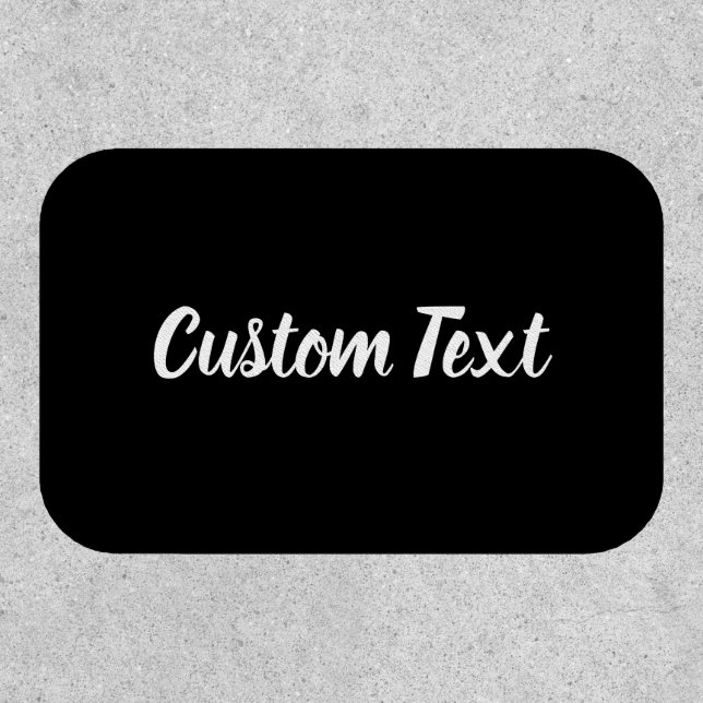 Simple Black and White Script Text Template Patch (Front)