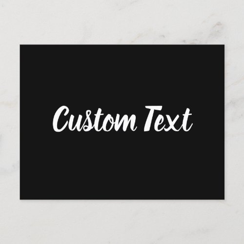 Simple Black and White Script Text Template Postcard