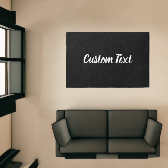 Simple Black and White Script Text Template Rug (Insitu (Indoor 1))