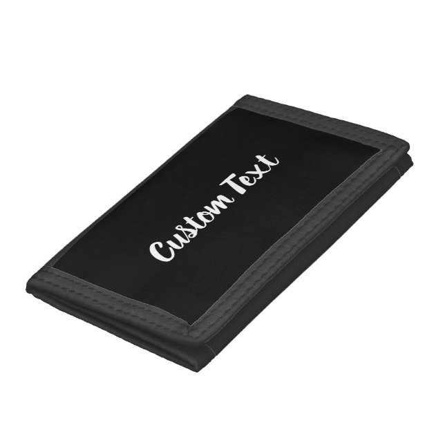 Simple Black and White Script Text Template Trifold Wallet (Bottom)