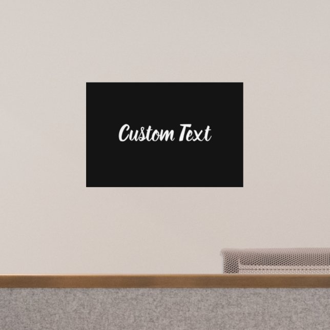 Simple Black and White Script Text Template Wall Decal (Office)
