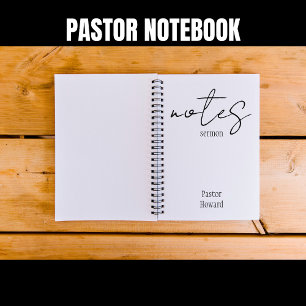 Simple black and white Sermon Notes Notebook