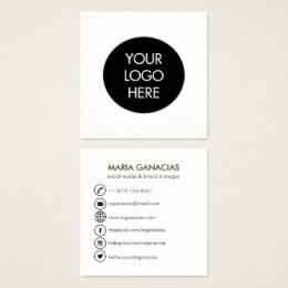 Social Media Business Cards Templates Zazzle Simple Black And White Social Media Business Card