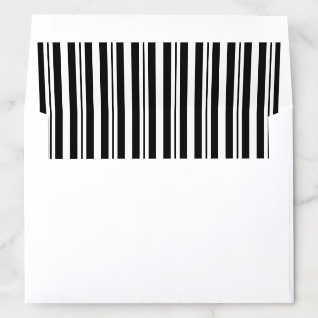 Simple Black and White Striped Vertical Stripes Envelope Liner (In Envelope)