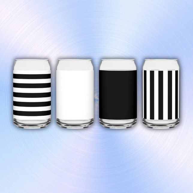 Simple Black and White Stripes | Can Glass (Creator Uploaded)