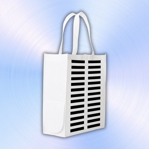 Simple Black and White Stripes  Grocery Bag