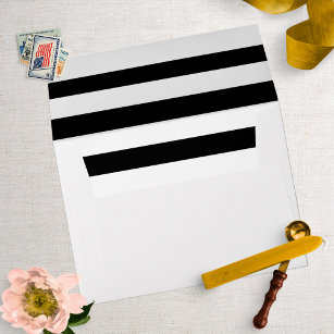 Blush Pink Stripe Pre-Printed Return Address 5x7 Envelope