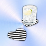 Simple Black And White Stripes | Paper Coaster at Zazzle