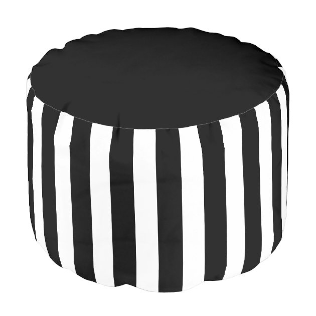 Black and deals white striped ottoman