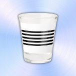 Simple Black And White Stripes | Shot Glass at Zazzle