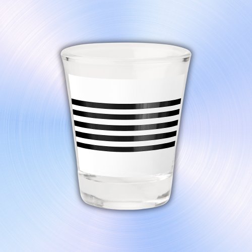 Simple Black and White Stripes  Shot Glass