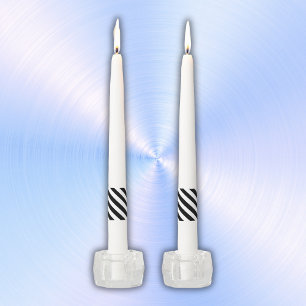Simple Black and White Stripes Taper Candle