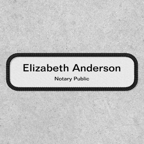 Simple Black and White Template Name  Title Patch