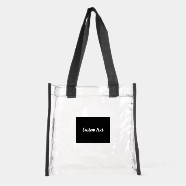 Simple Black and White Text Cursive Script Clear Tote Bag | Zazzle