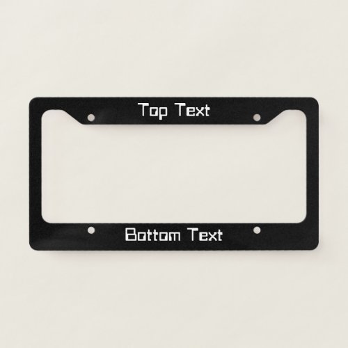 Simple Black and White Text Sci_Fi Style Font License Plate Frame