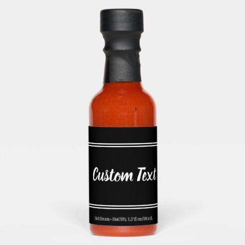 Simple Black and White Text Script Template Hot Sauces