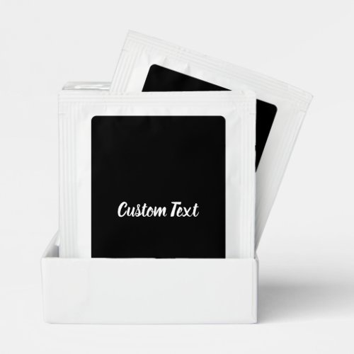 Simple Black and White Text Script Template Tea Bag Drink Mix