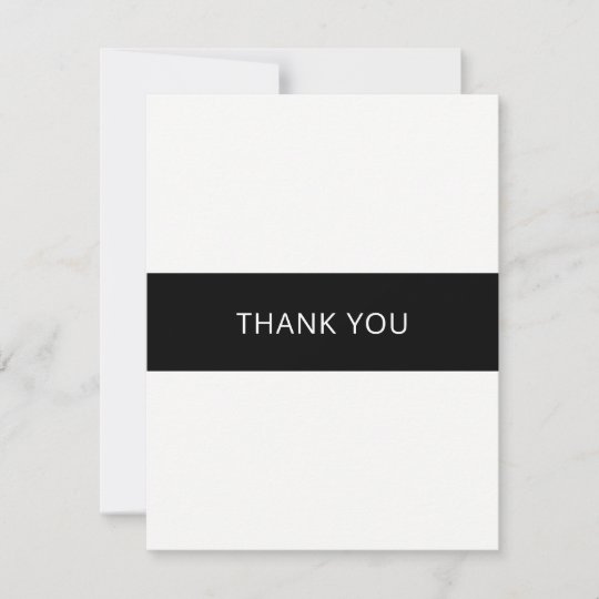 Simple black and white thank you card - flat | Zazzle.com