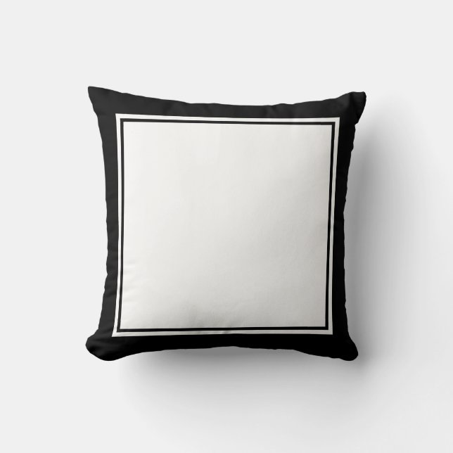 Simple Black and White Throw Pillow (Front)
