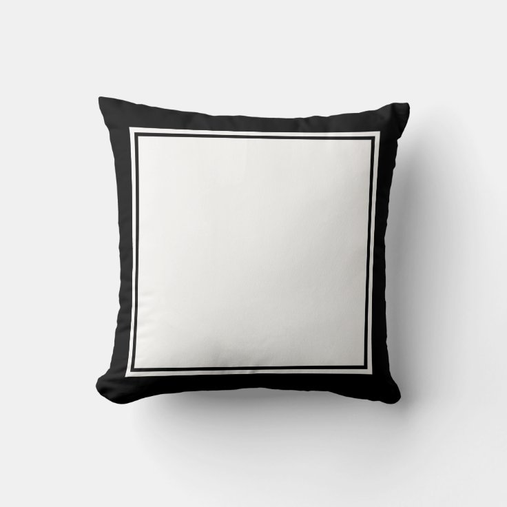 Simple Black and White Throw Pillow Zazzle