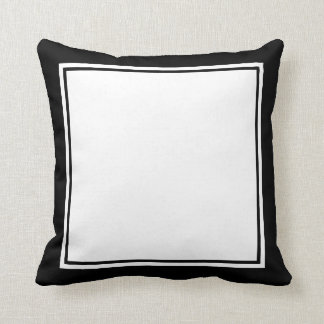 Simple Black and White Throw Pillow