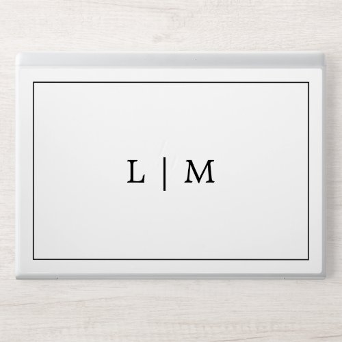 Simple Black and White Two Initial Monogram Logo HP Laptop Skin