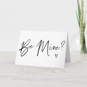 Simple Black and White Valentines Day Heart Card