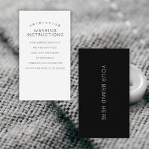 Simple Black and White Washing Care Instructions