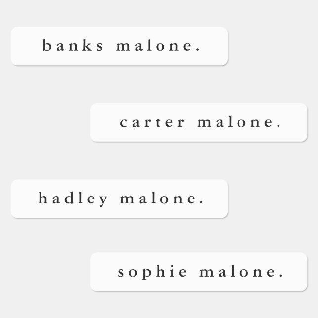 Simple Black and White Waterproof Name Labels (Group)