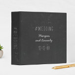 Simple Black and White Wedding Album Binder<br><div class="desc">A faux chalkboard wedding binder with space for your names and wedding hashtag. Handy for all organized brides. All fabulously faux and a printed effect - the chalk won't rub off!</div>
