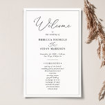 Simple Black and White Wedding Ceremony Program<br><div class="desc">Designed to coordinate with our Classic BnW wedding collection,  this customizable Ceremony program card,  features a sweeping script calligraphy text paired with a classy serif font in black. Background & text colors can be changed to match any color theme. Matching items available.</div>