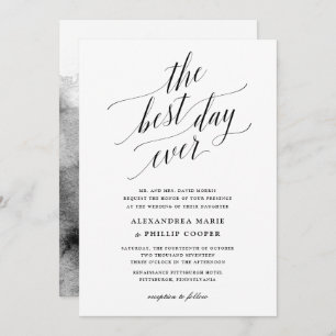 Simple Black and White Wedding Invitation